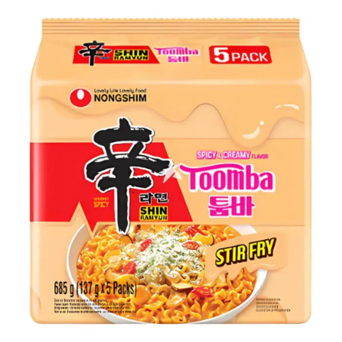 Nongshim Shin Ramyun Stir Fry Toomba - Spicy & Creamy (5x137g)