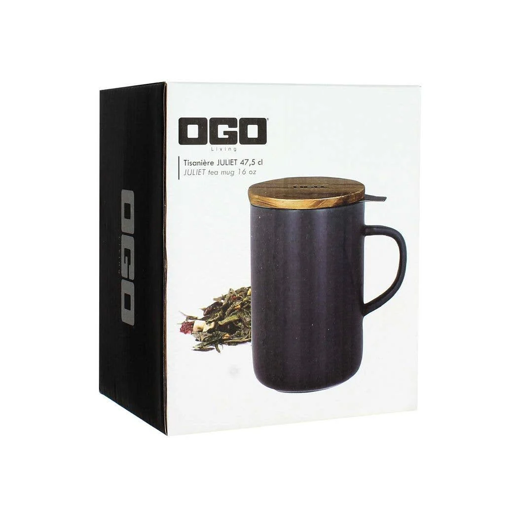 Ogo living Juliet Blue Stoneware Tea Pot with Acacia Lid (475ml) - Image 6