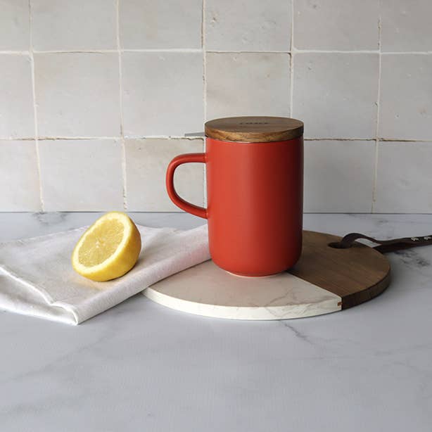 Ogo living Juliet Paprika Stoneware Tea Pot with Acacia Lid (475ml) - Image 3