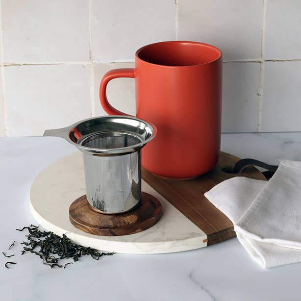 Ogo living Juliet Paprika Stoneware Tea Pot with Acacia Lid (475ml) - Image 4