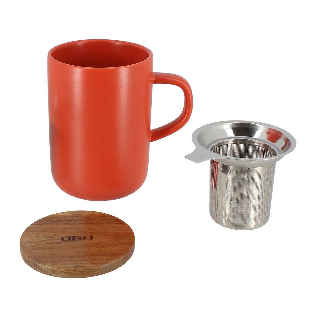 Ogo living Juliet Paprika Stoneware Tea Pot with Acacia Lid (475ml) - Image 5