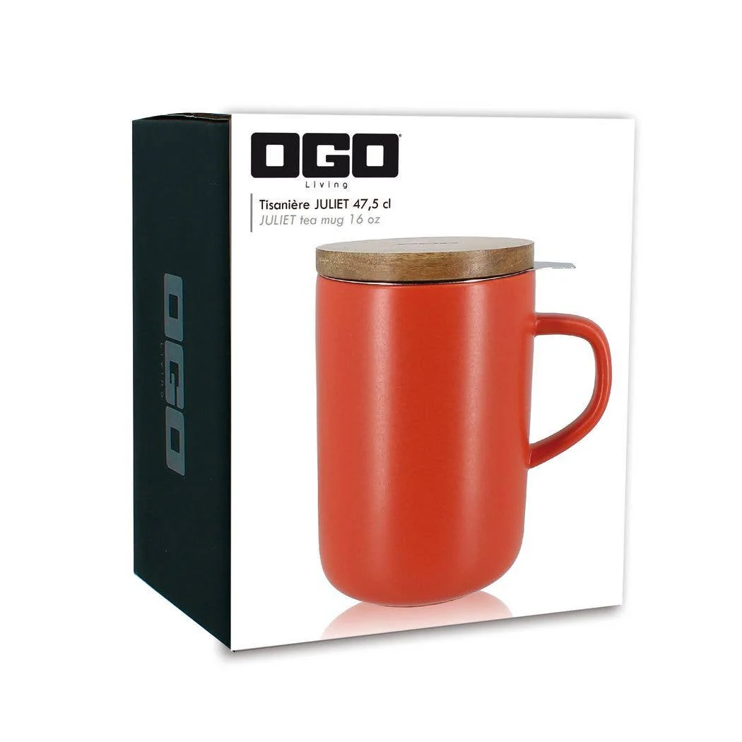 Ogo living Juliet Paprika Stoneware Tea Pot with Acacia Lid (475ml) - Image 6