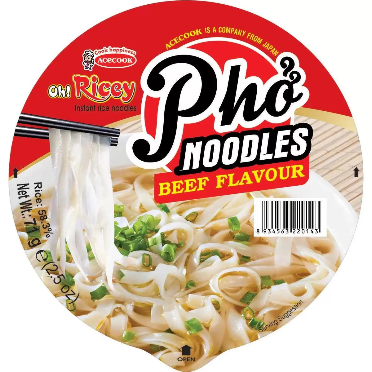 Oh! Ricey Pho Noodles Beef Flavour (6x71g) - Image 2