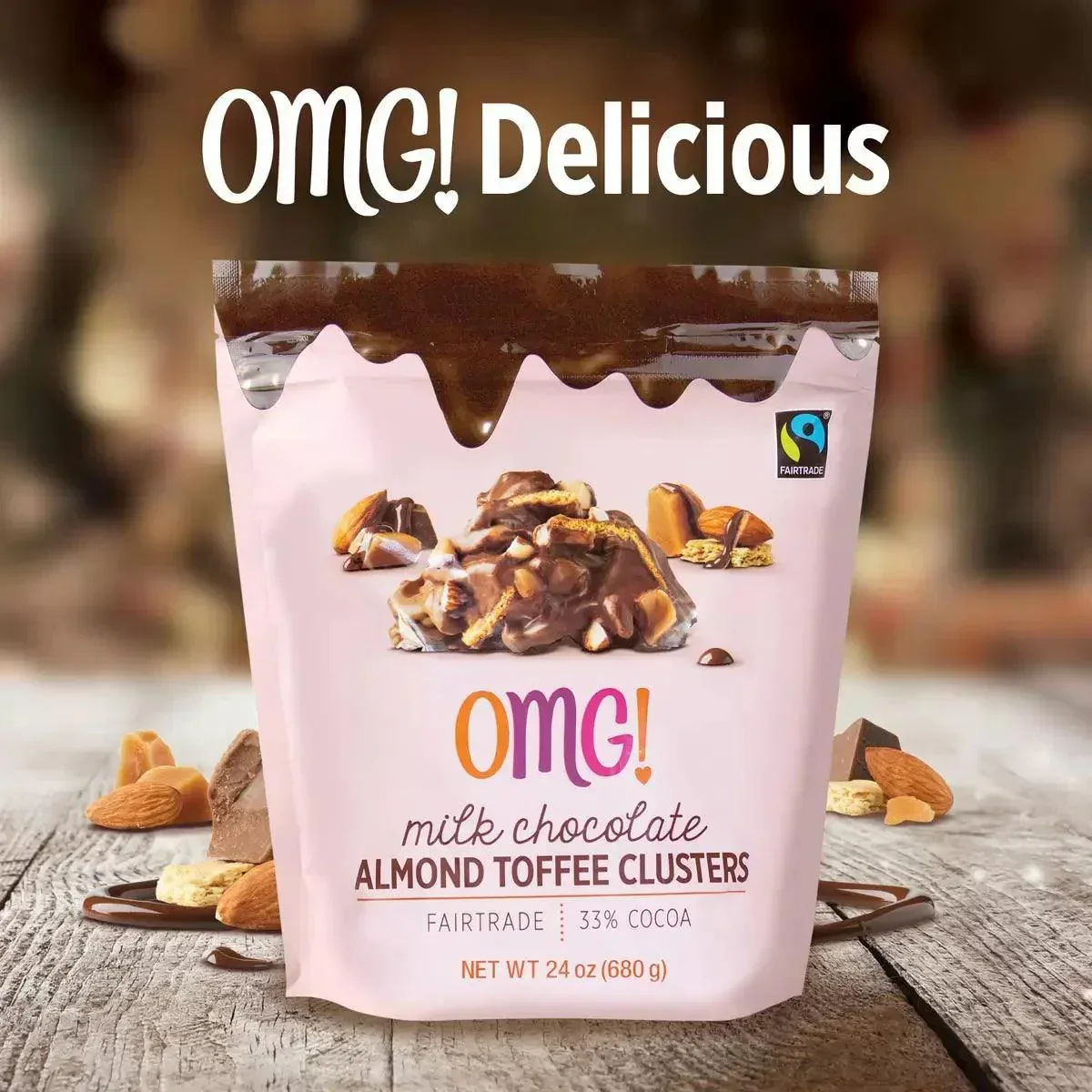 OMG! Milk Chocolate Almond Toffee Clusters (680g) - Image 3