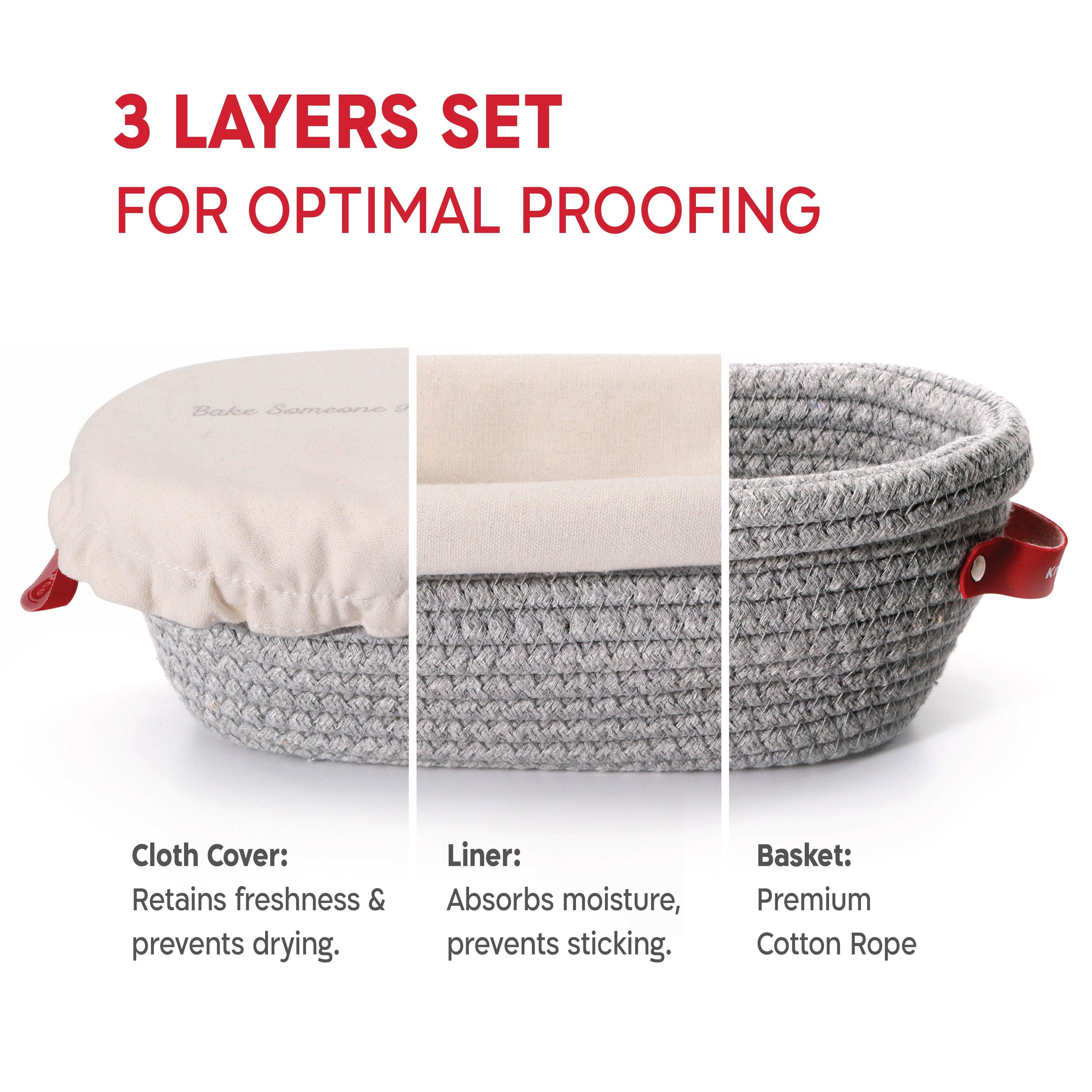 KneadAce Oval Cotton Rope Proofing Baskets Set - Image 2