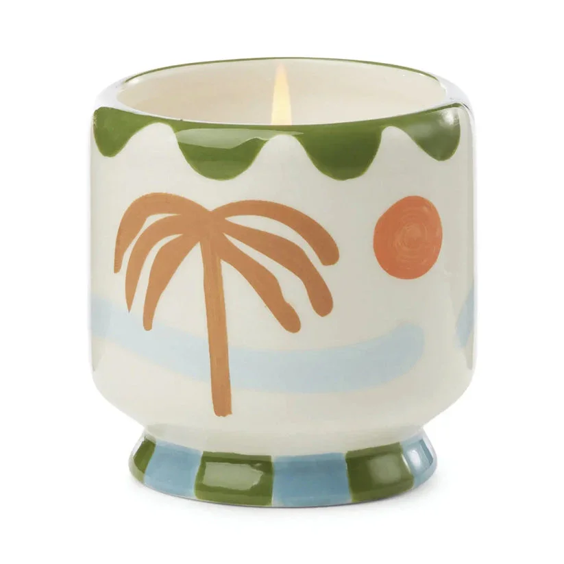 Paddywax A Dopo Lush Palms Hand-Painted Ceramic Candle