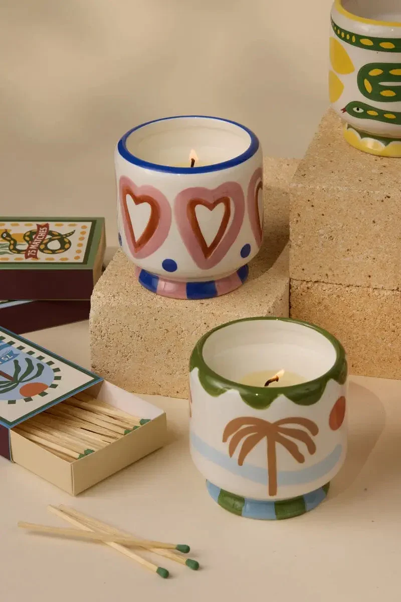 Paddywax A Dopo Rosewood Vanilla Hand-Painted Ceramic Candle - Image 2