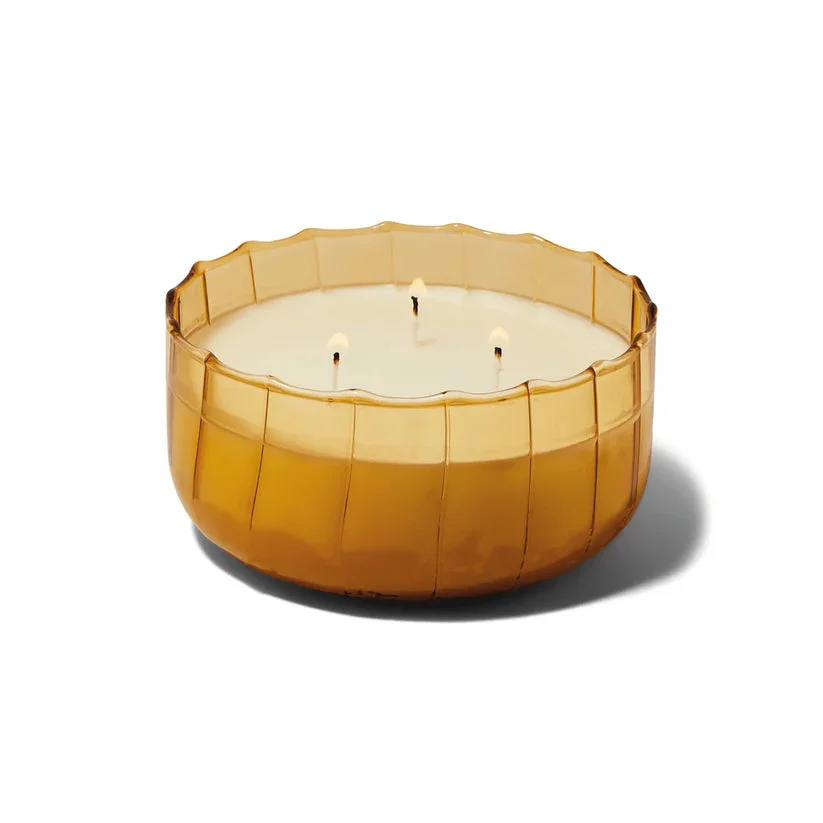 Paddywax Ripple Glass Candle - Golden Ember (340g)