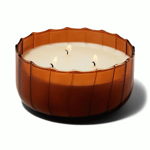 Paddywax Ripple Glass Candle - Tobacco Patchouli (340g)