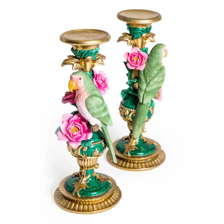 Pair of Ornate Parrot Candle Holders (64.5cm)