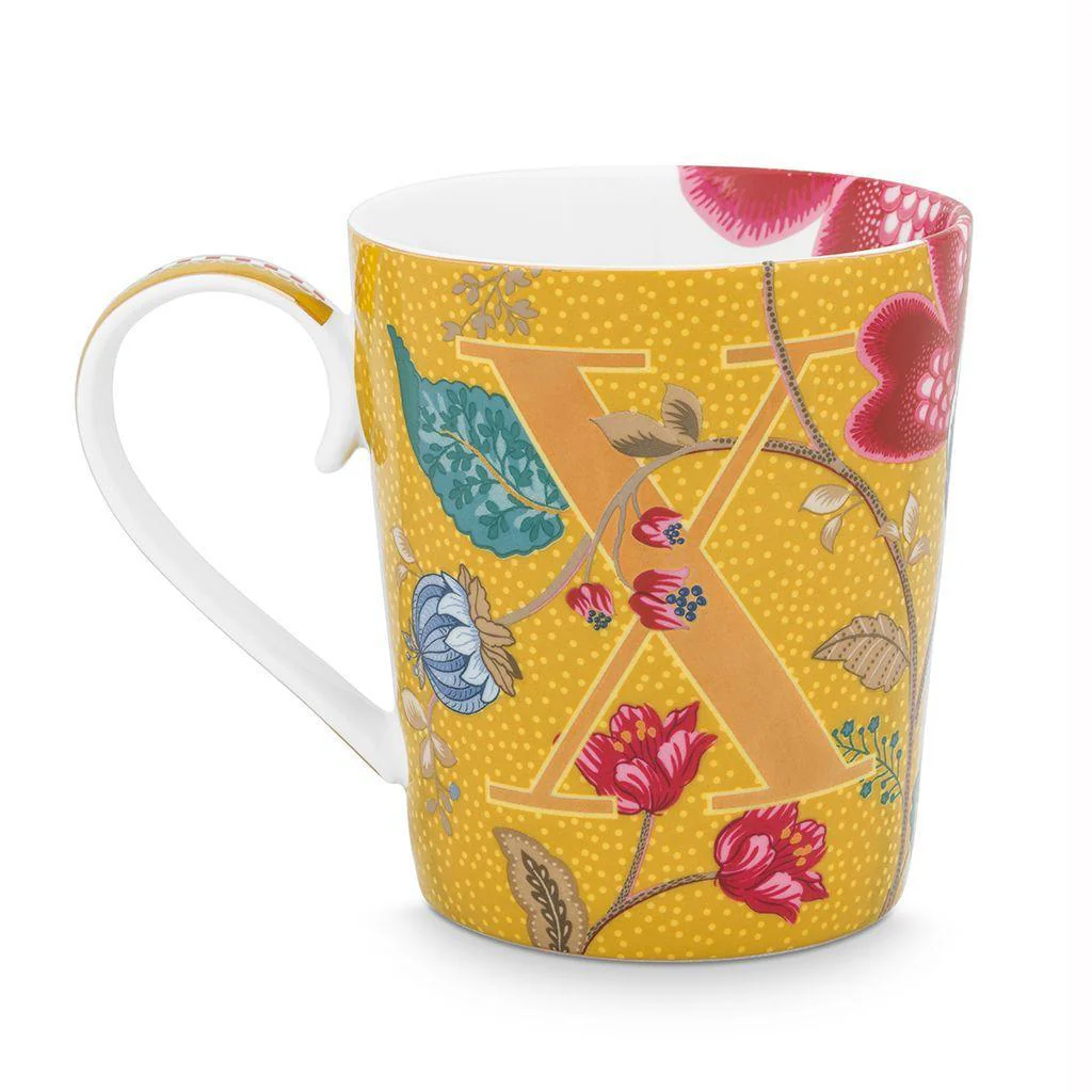 Pip Studio - Alphabet Mug Blushing Birds Yellow X 350ml