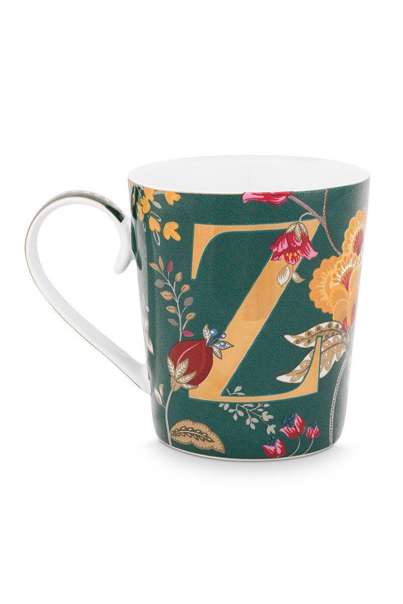 Pip Studio - Alphabet Mug Floral Fantasy Green Z 350ml