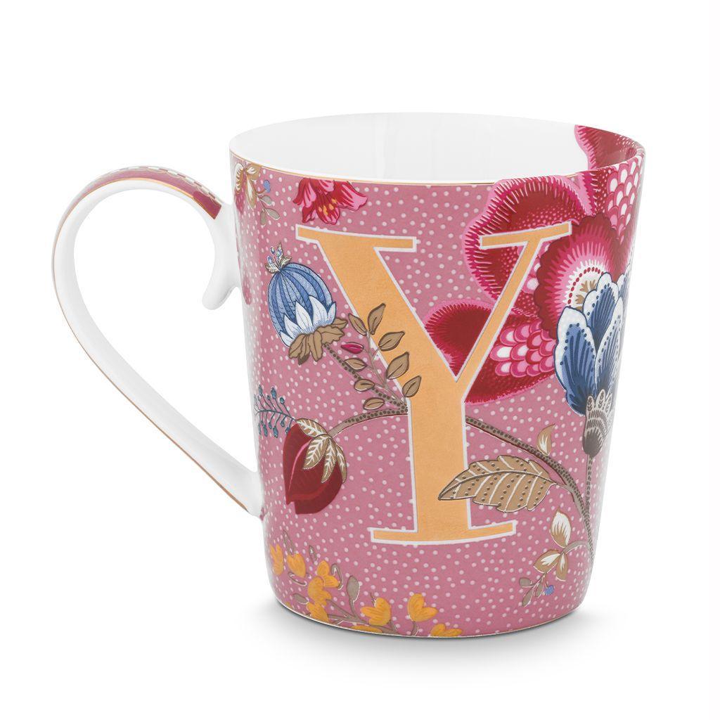 Pip Studio - Alphabet Mug Floral Fantasy Pink Y 350ml