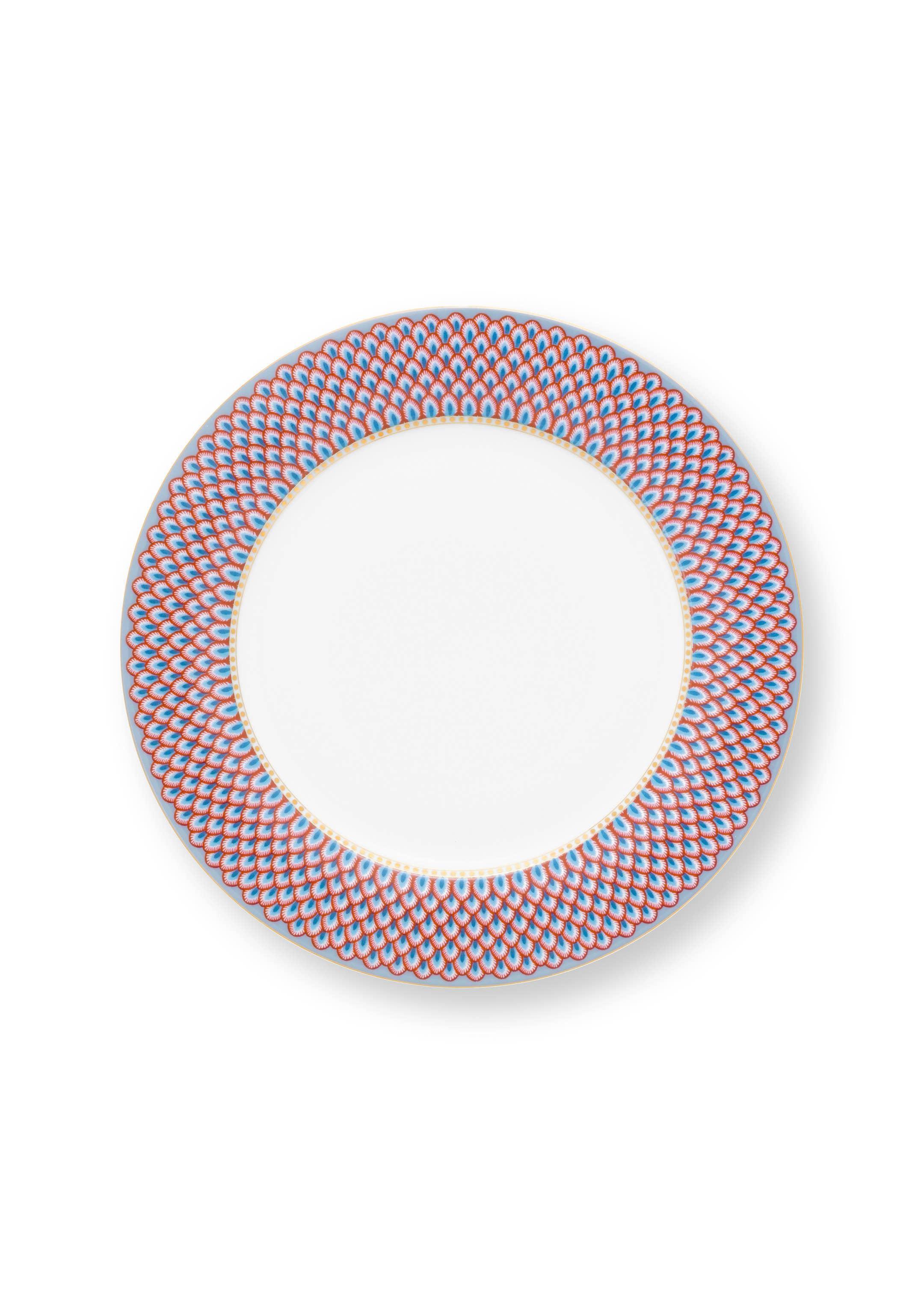 Pip Studio - Flower Festival Plate - Scallop Red & Light Blue (26.5cm)