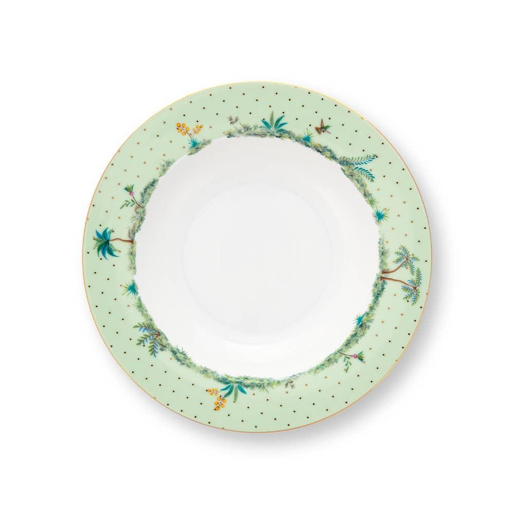 Pip Studio - Jolie Green Gold Dots Deep Plate (21.5cm)