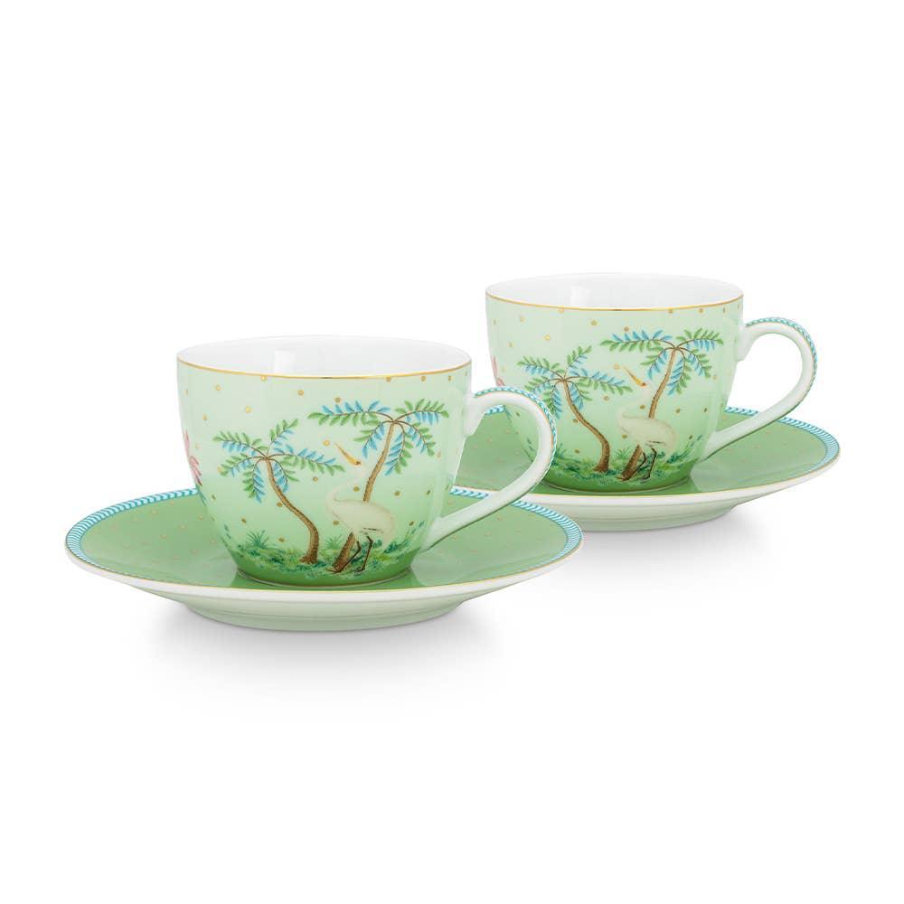 Pip Studio - Jolie Green Gold Dots Espresso Cup & Saucer (Set of 2)