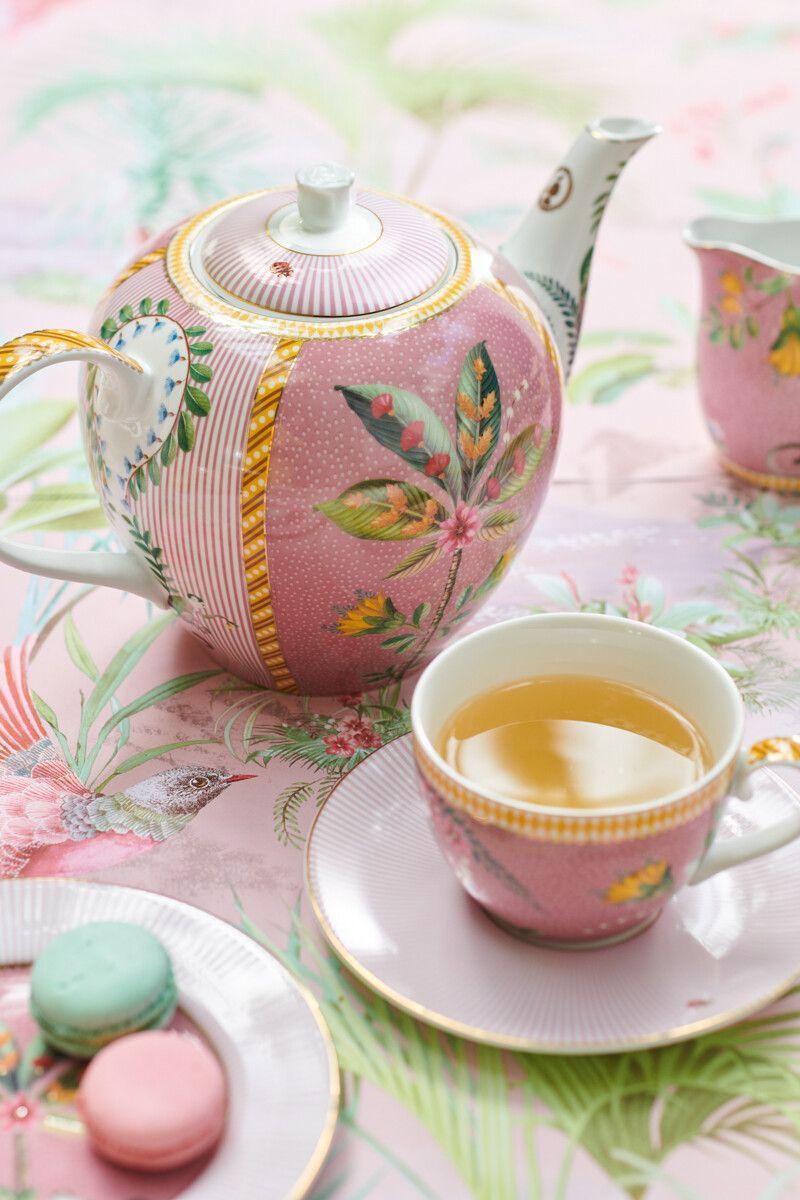Pip Studio - La Majorelle Set of 2 Cappuccino Cups & Saucers - Pink (280ml) - Image 4