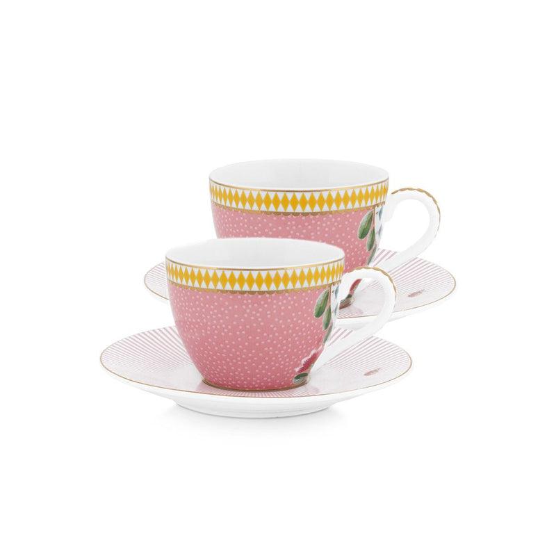 Pip Studio - La Majorelle Espresso Cups & Saucers - Pink (Set of 2)