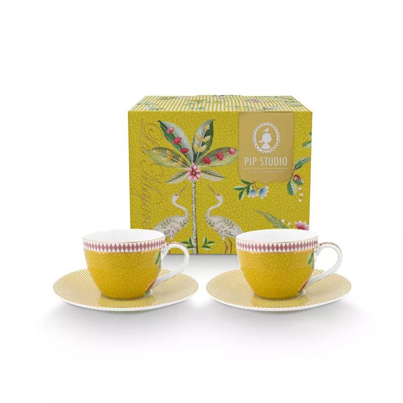 Pip Studio - La Majorelle Espresso Cups & Saucers - Yellow (Set of 2)