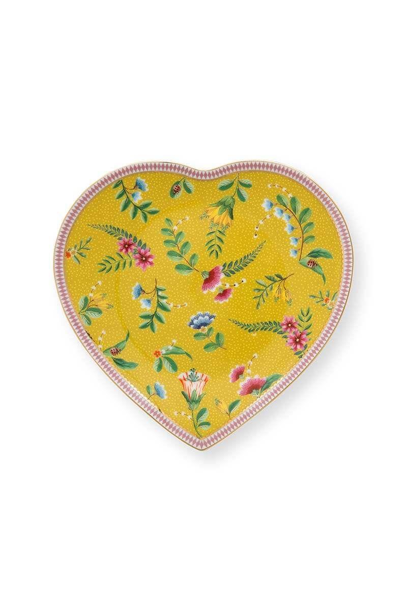 Pip Studio - La Majorelle Set of 2 Heart Shape Plates - Yellow (21.5cm) - Image 3