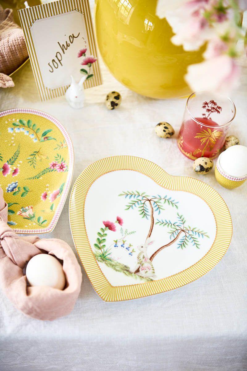 Pip Studio - La Majorelle Set of 2 Heart Shape Plates - Yellow (21.5cm) - Image 7