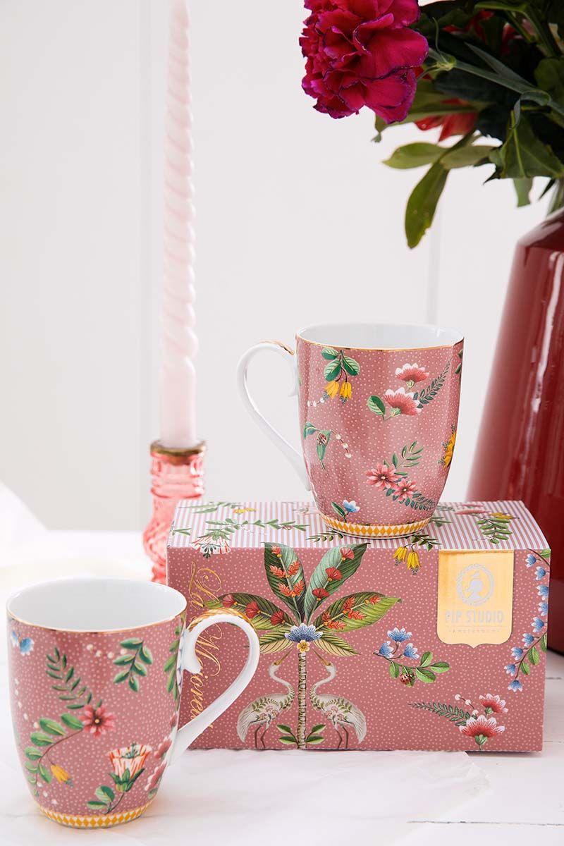 Pip Studio - Large La Majorelle Pink 350ml Mug (Set of 2 ) - Image 2