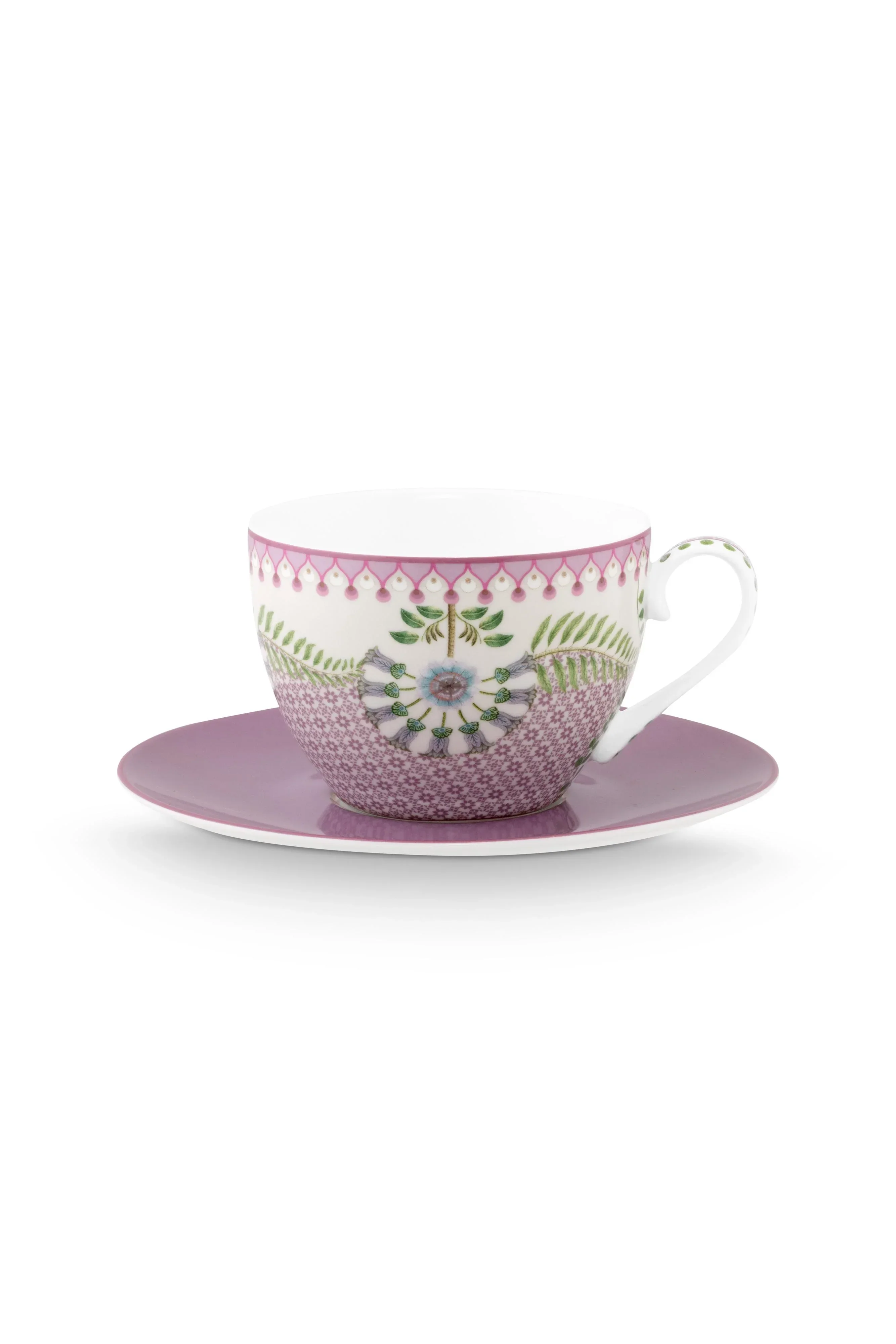 Pip Studio - Lily & Lotus Cups & Saucers - Lilac (Set of 2) - Image 2