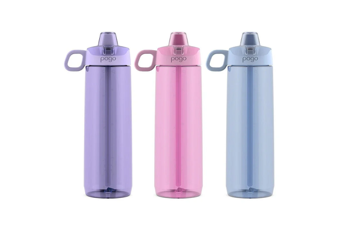 Pogo Tritan Water Bottle 946ml (3 Pack) – BPA-Free Reusable Sports Bottles, Pink, Purple & Blue - Image 2