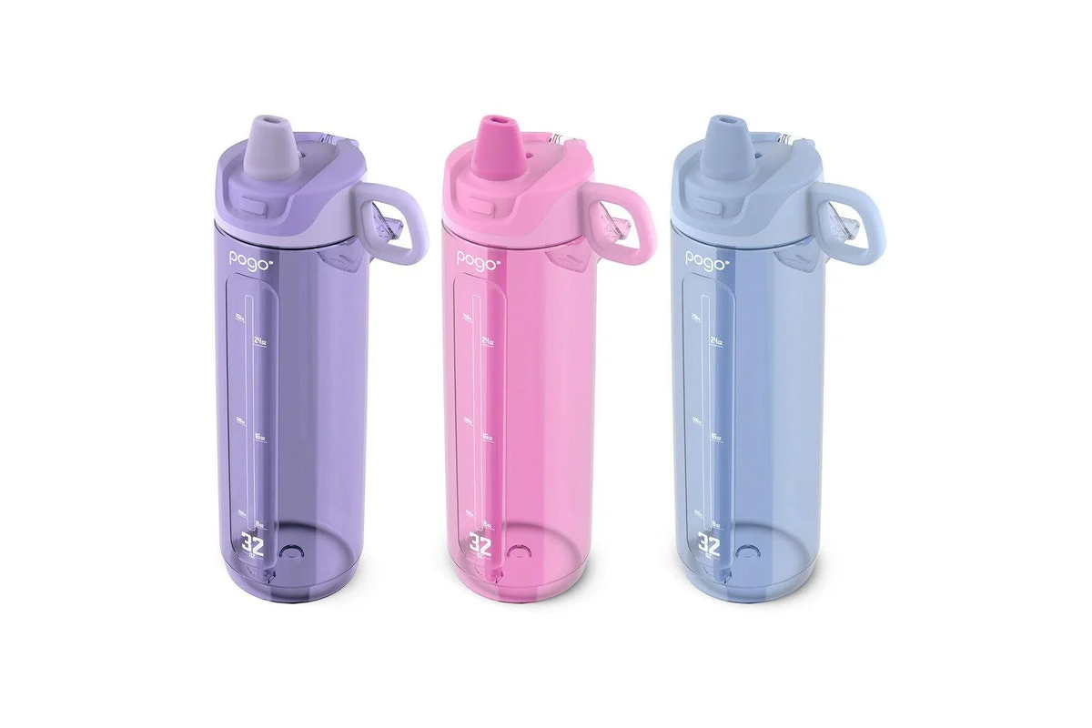 Pogo Tritan Water Bottle 946ml (3 Pack) – BPA-Free Reusable Sports Bottles, Pink, Purple & Blue - Image 3