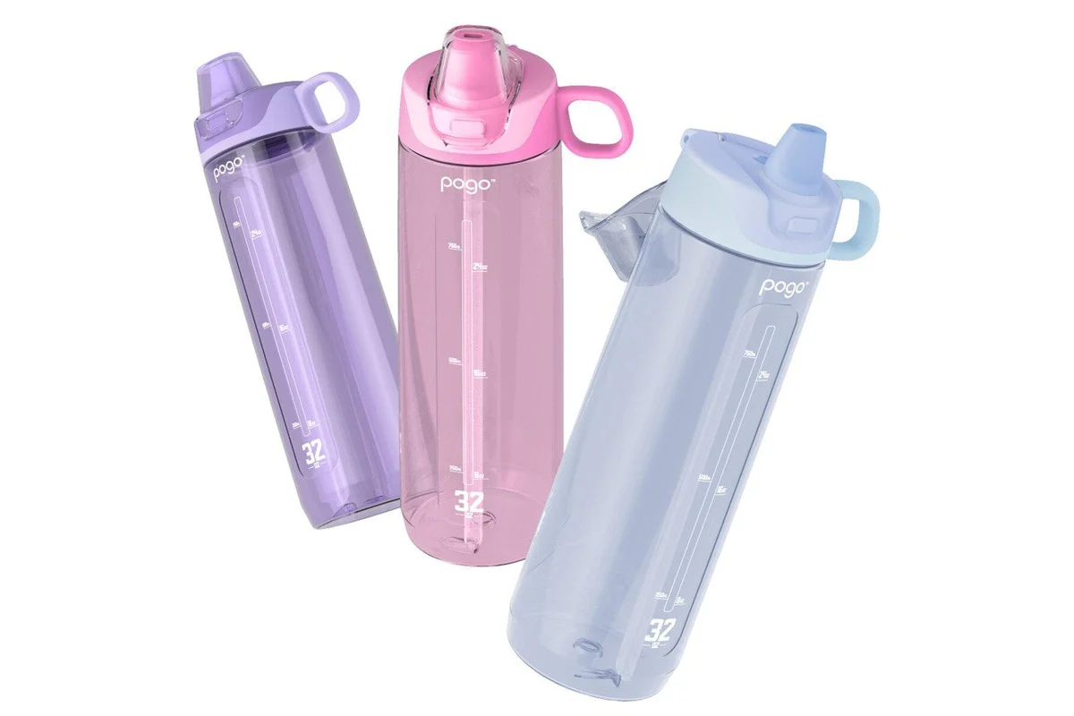 Pogo Tritan Water Bottle 946ml (3 Pack) – BPA-Free Reusable Sports Bottles, Pink, Purple & Blue - Image 4
