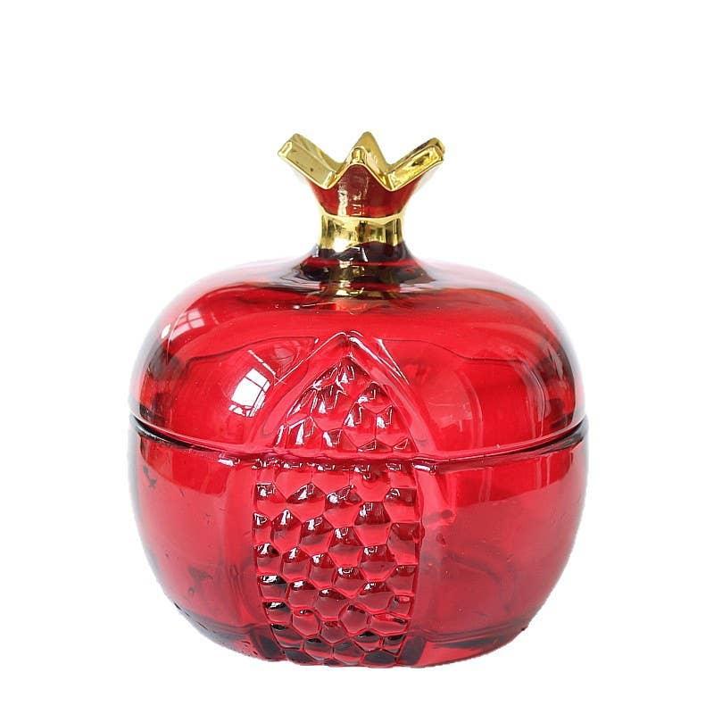 Pomegranate Glass Storage Jar with Lid - Glass Container - Image 3