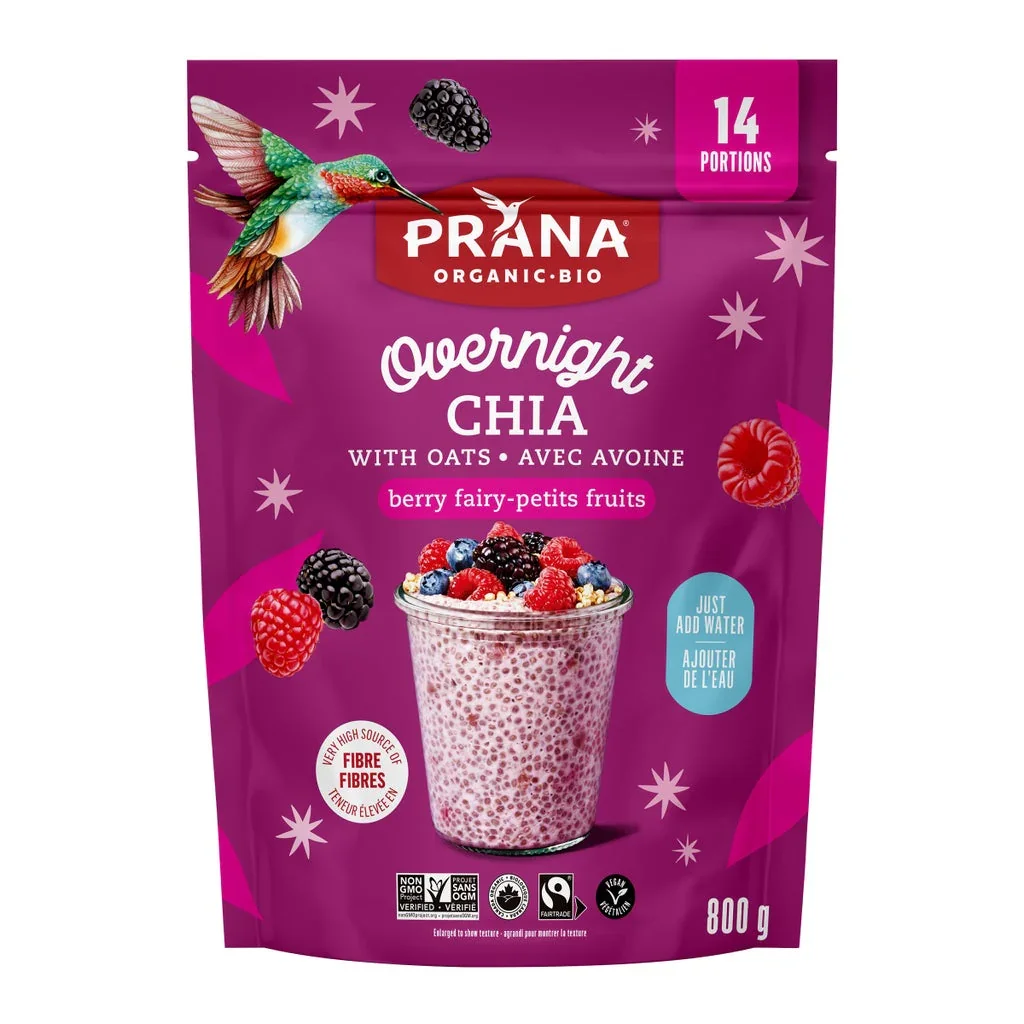 Prana Organic Berry Fairy Overnight Chia with Oats (800g)