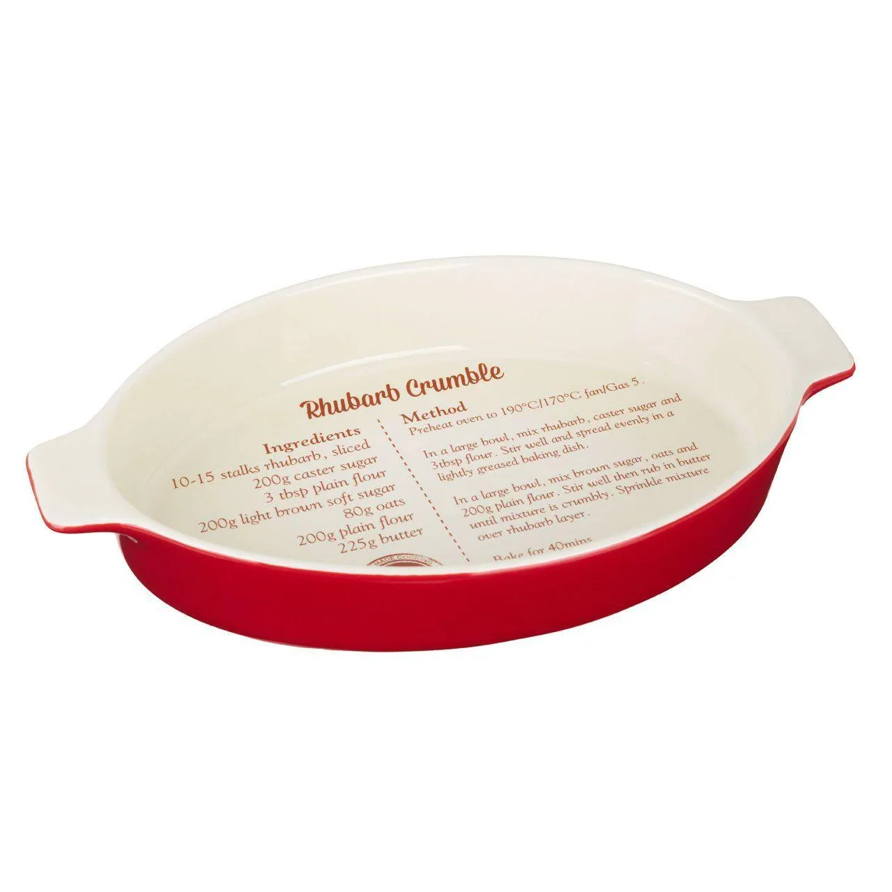 Premier Housewares From Scratch Red Stoneware Oval Baking Dish (1.35L)