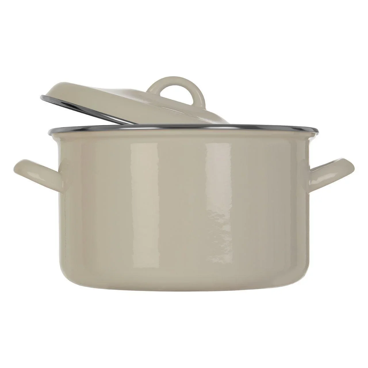 Premier Housewares Porter White Enamel Casserole Dish (6L) - Image 3