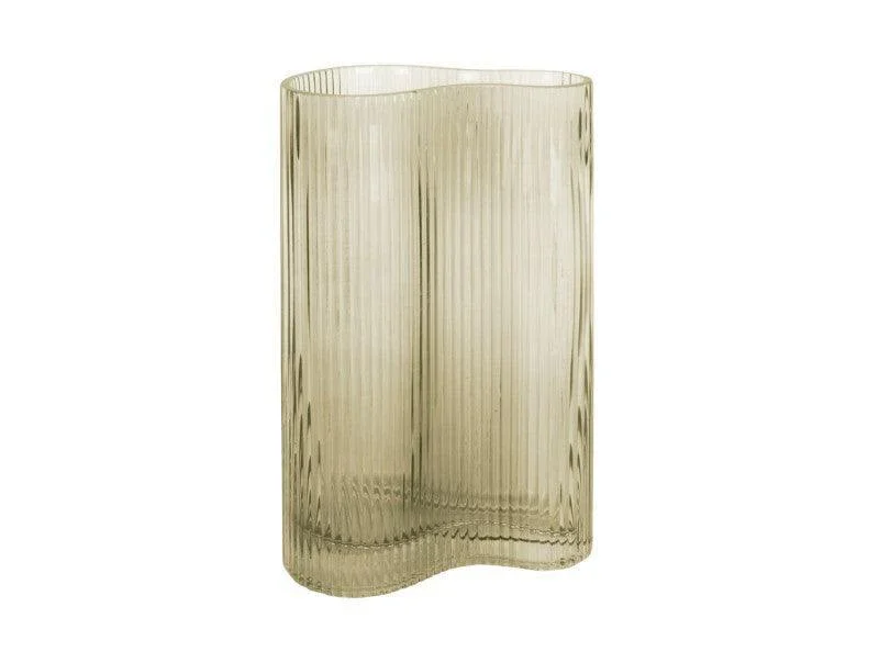 Present Time Large Allure Waves Vase - Moss Green