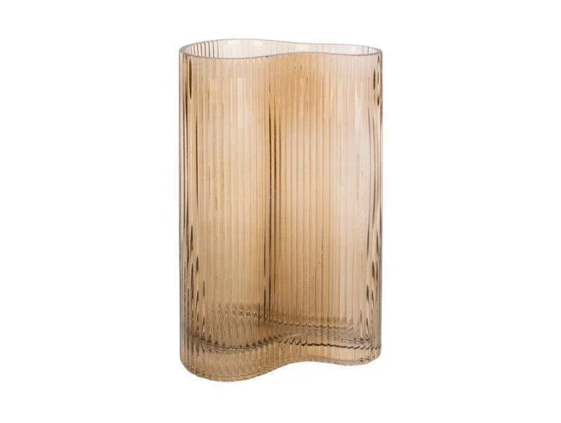 Present Time Large Allure Waves Vase - Sand Brown