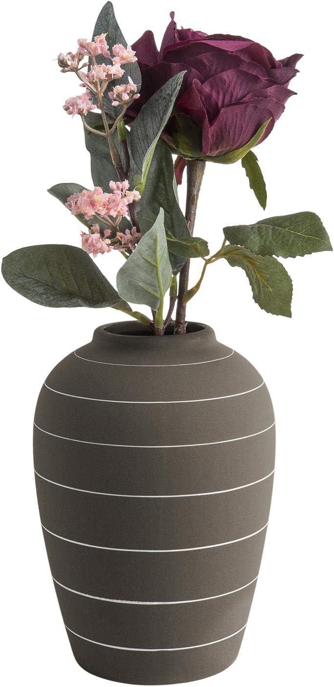 Present Time Living Terra Cone Ceramic Vase - Dark Brown - Image 2