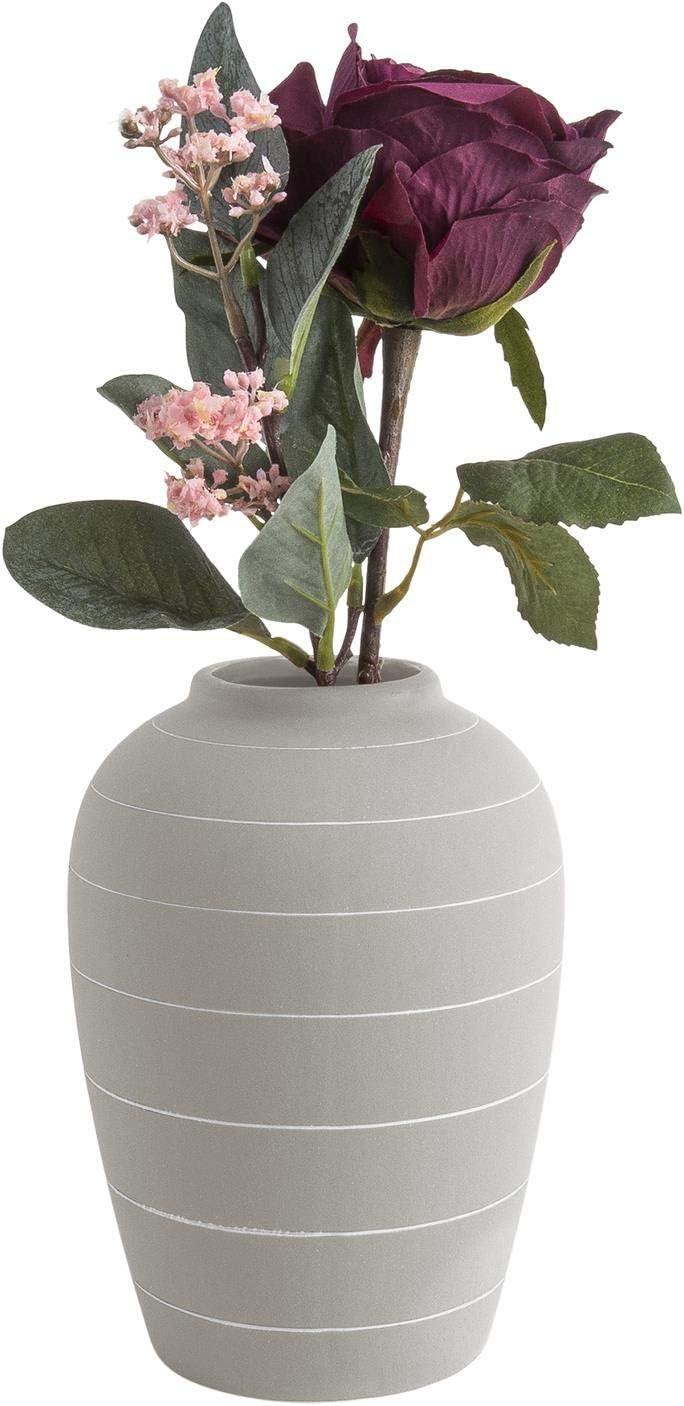 Present Time Living Terra Cone Ceramic Vase - Light Grey - Image 2