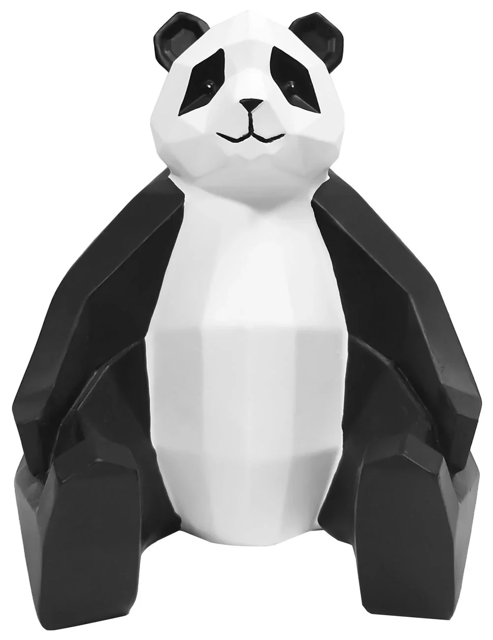 Present Time ORIGAMI Panda Statue - Matt Black