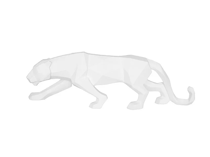 Present Time ORIGAMI Panther Statue - White