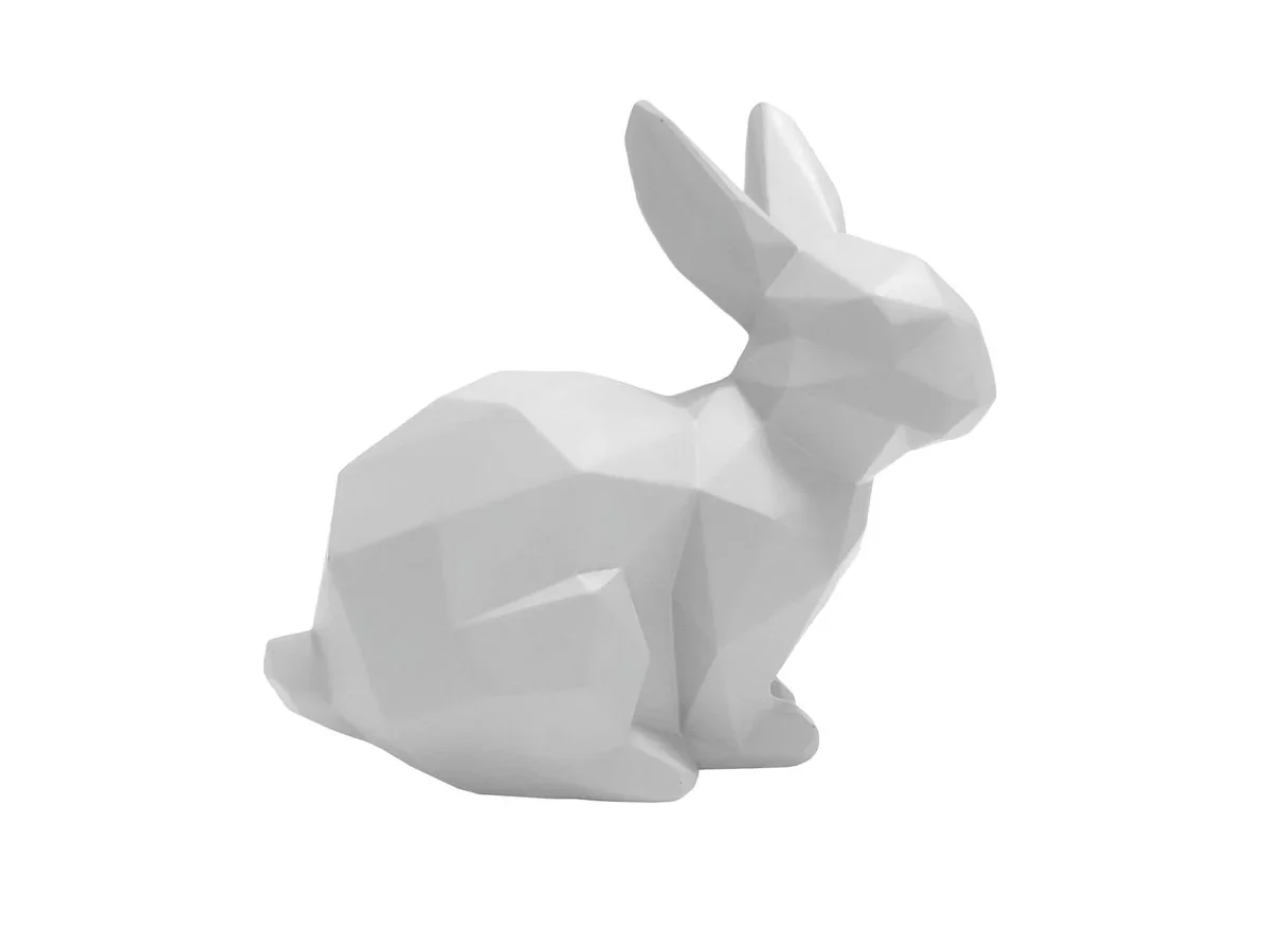 Present Time ORIGAMI Sitting Bunny Statue - Matt White