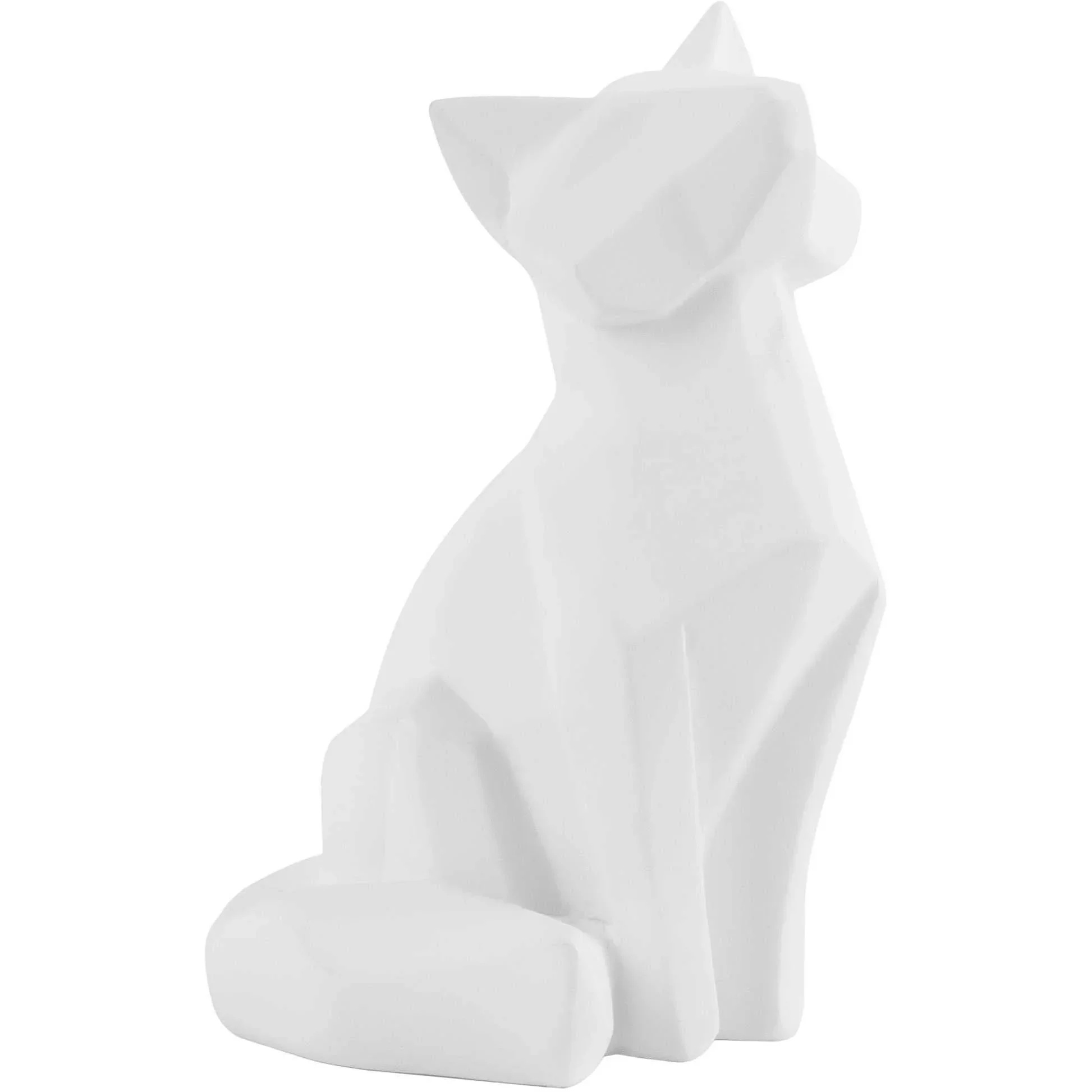 Present Time ORIGAMI Small Sitting Fox Statue - White
