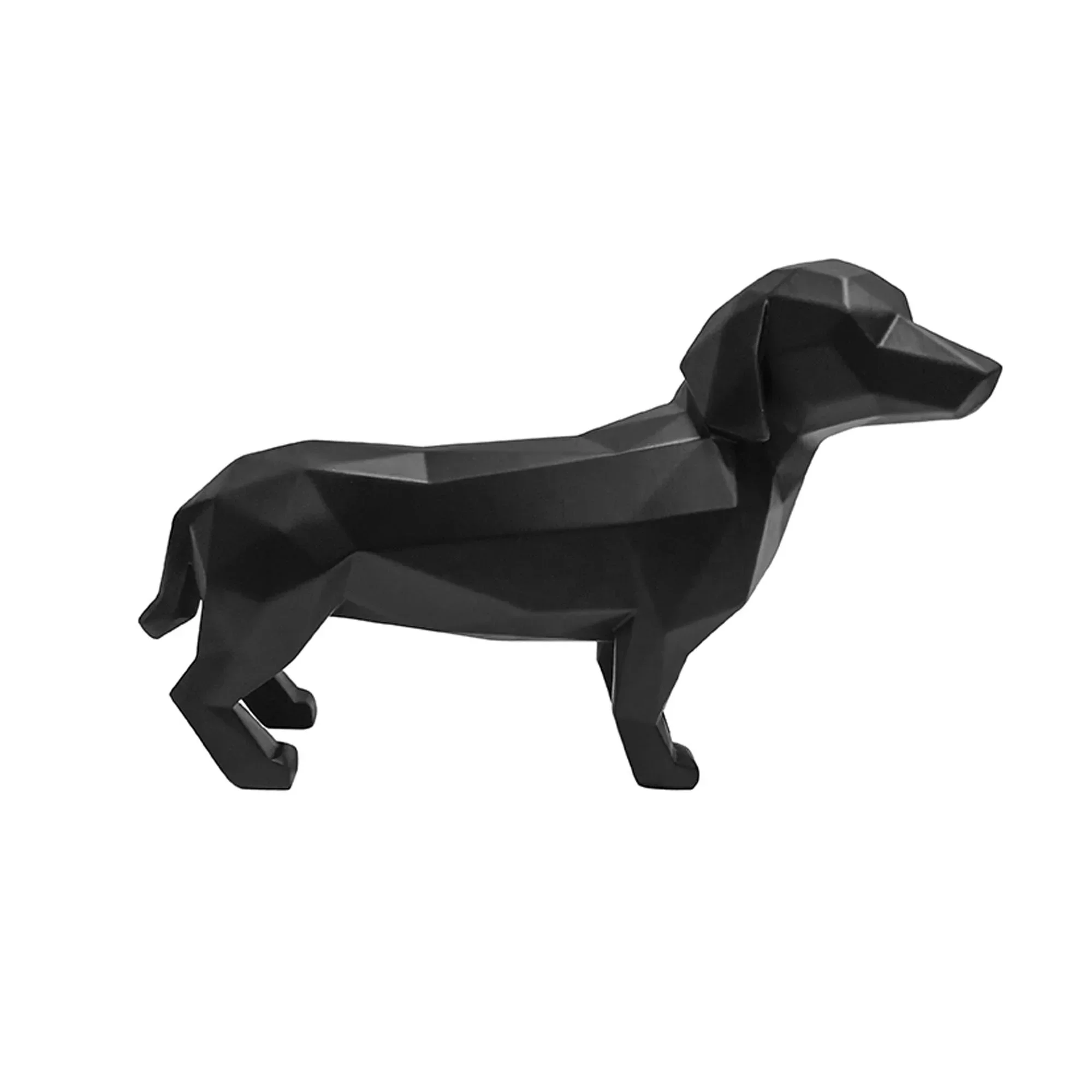 Present Time ORIGAMI Standing Dog Statue - Matt Black