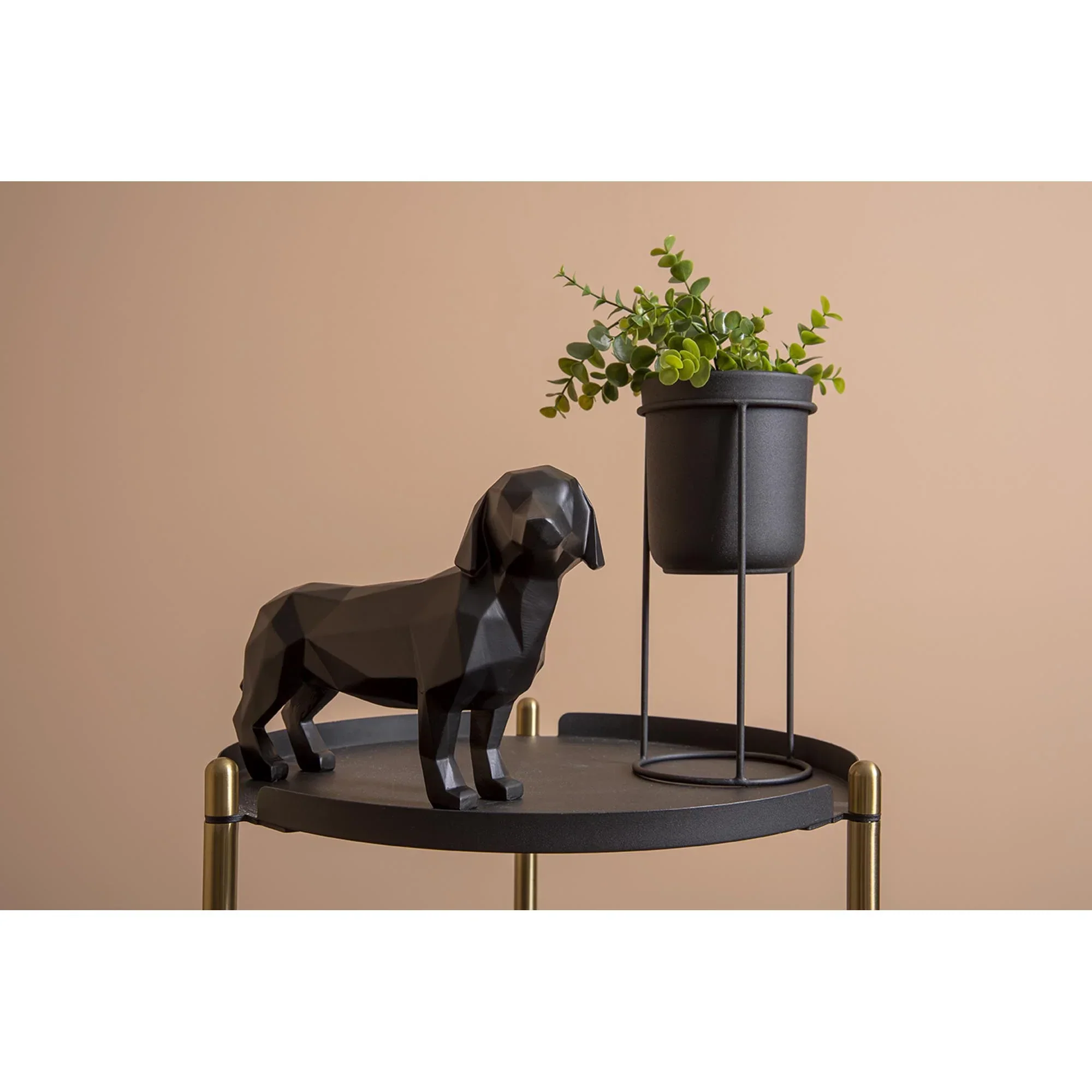 Present Time ORIGAMI Standing Dog Statue - Matt Black - Image 2