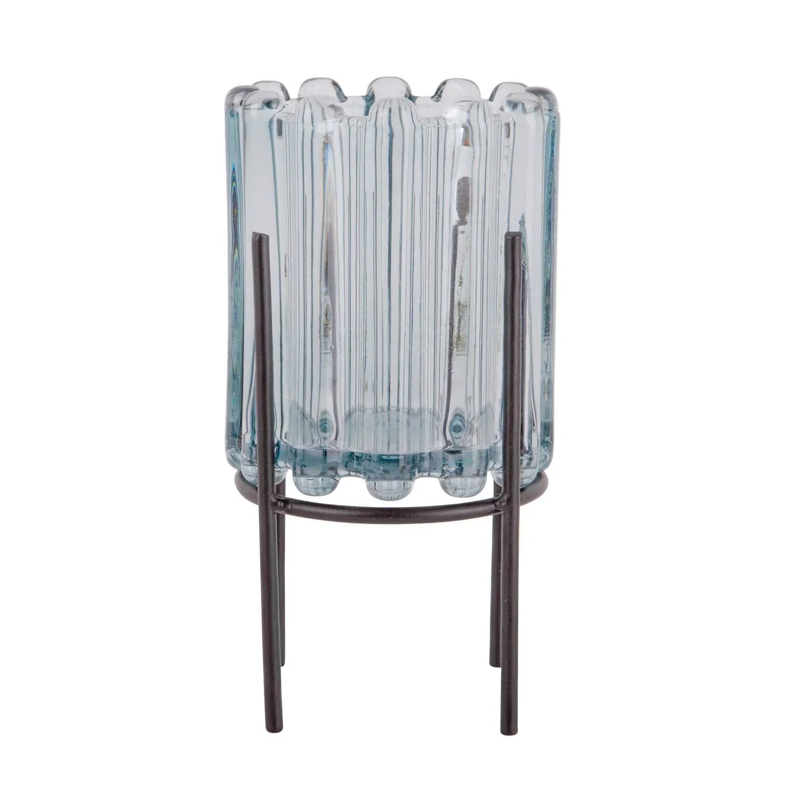 Present Time Stilt Lines Votive Tea Light Candle Holder - Blue