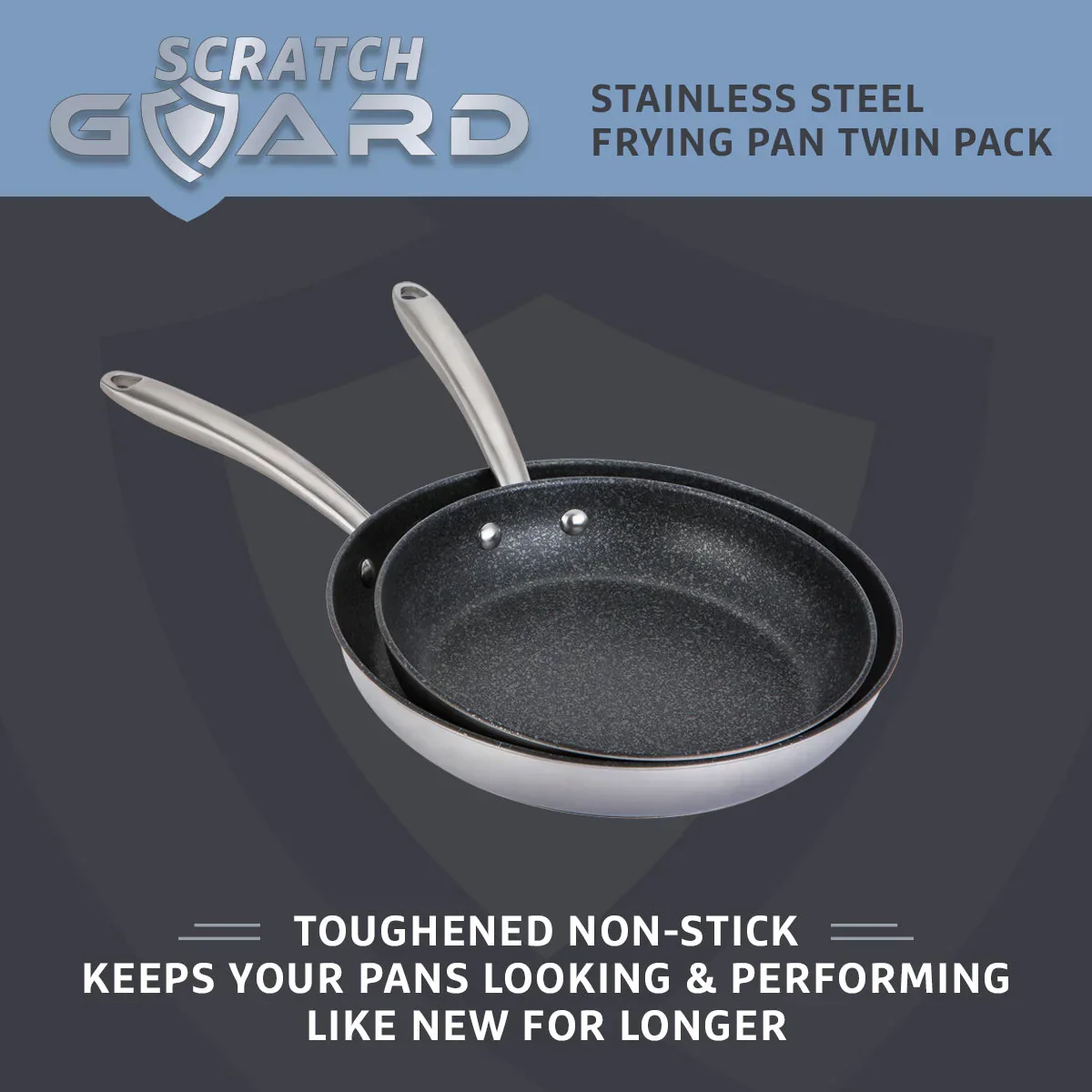 Prestige Scratch Guard NonStick Stainless Steel Frypan Twin Pack (25cm & 29cm) - Image 3