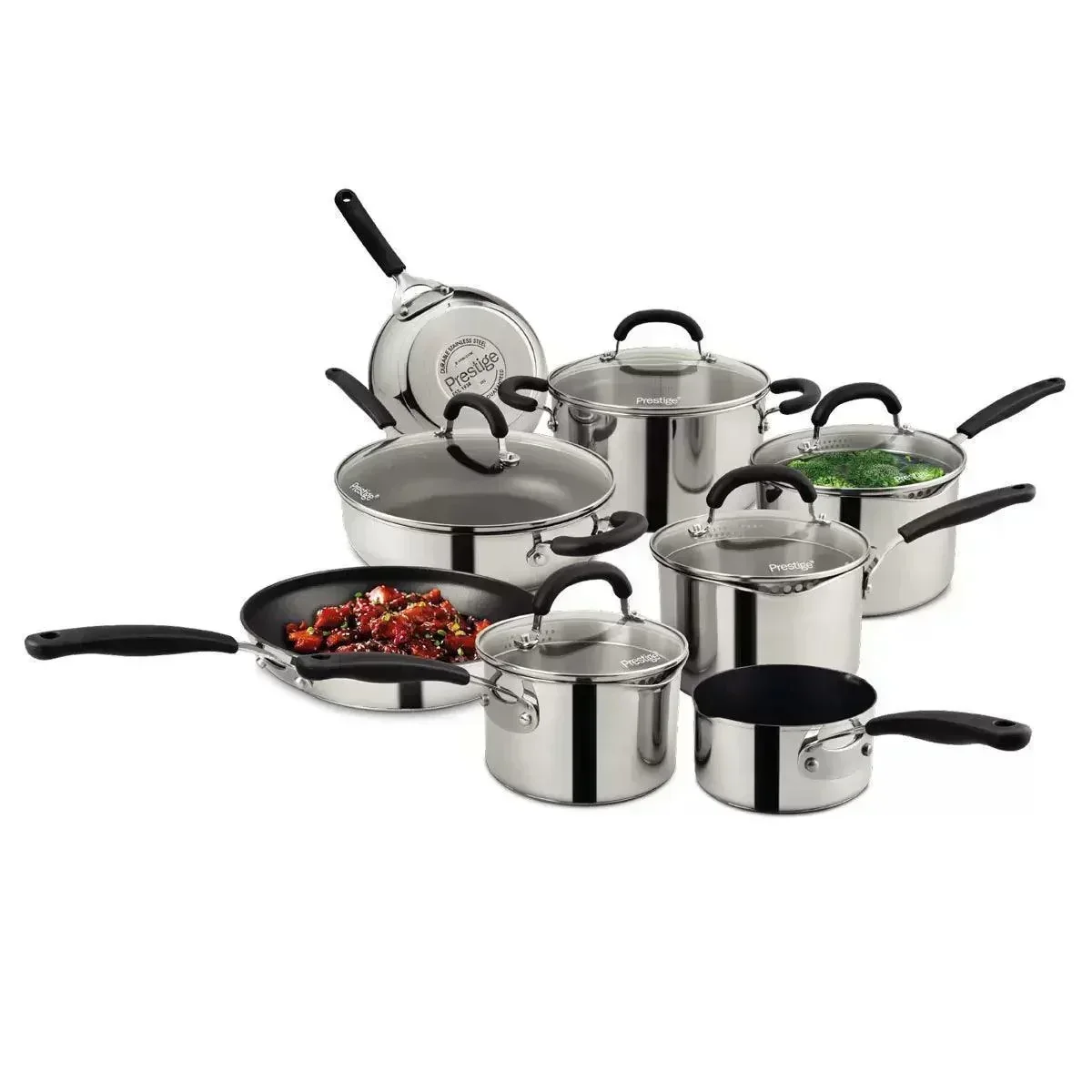 Prestige Stainless Steel Cookware Set (13 Pieces) - Image 2