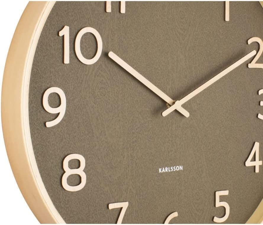 Karlsson Wall Clock Pure Wood Grain Medium - Moss Green - Image 6