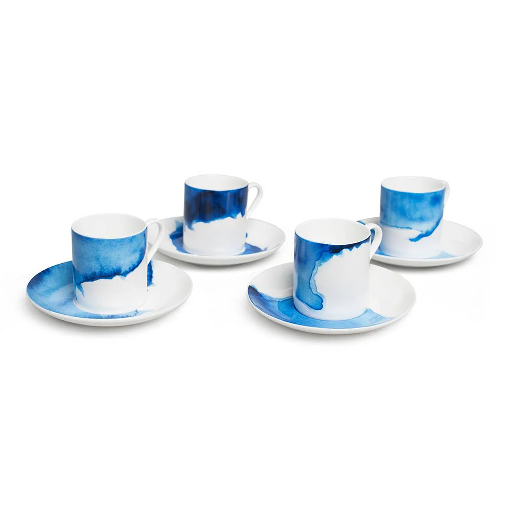Rick Stein Espresso Cup and Saucer - Set of 4 (Bone China)