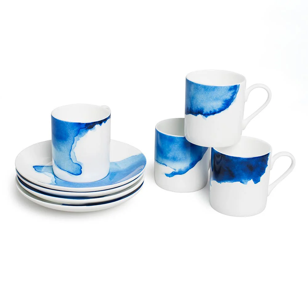 Rick Stein Espresso Cup and Saucer - Set of 4 (Bone China) - Image 3